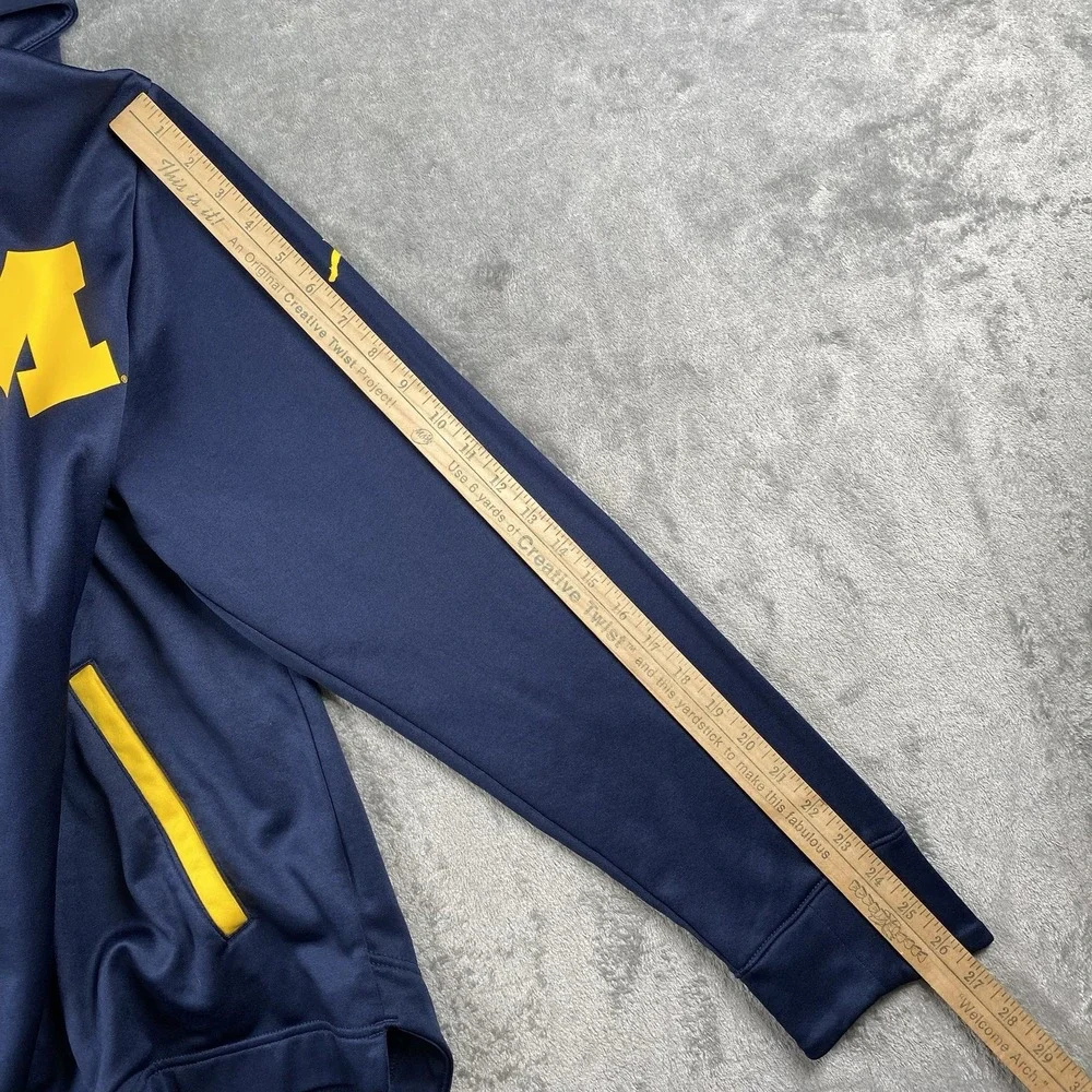 Jordan Michigan Wolverines Sweatshirt Mens Size M Blue Therma Scuba 2-Hit Hoodie